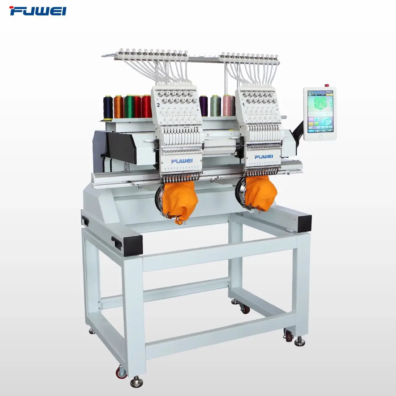 china top 2 head embroidery machine 1502  hat t-shirt flat commercial embroidery machine