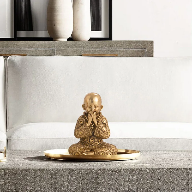 Dropship 3 Styles Resin Shaolin Little Monk Garden Statue Thai Baby Shaolin Monk Figurine