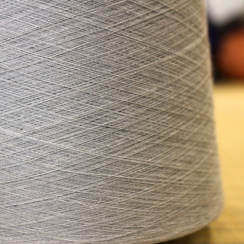 Excellent Material  Ne 32 1ply 84 Polyester 16 Stainless steel fibre Blend conductive yarn for Smart clothing