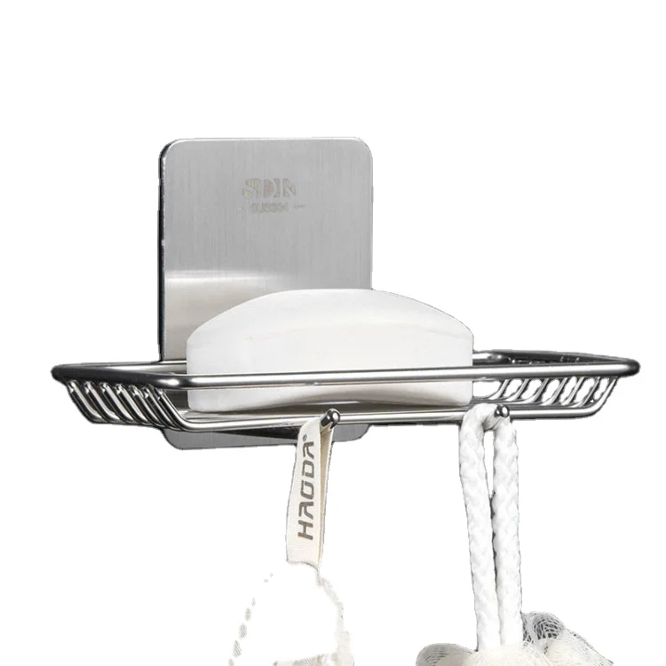 high quality 304 Stainless Steel Soap Dish Holder Sponge Rack Basket For Bar Soap Eco Friendly Shower Soap Dishes