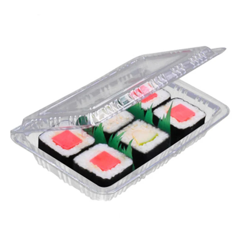 customized disposable transparent plastic box sushi container packaging takeaway sushi tray