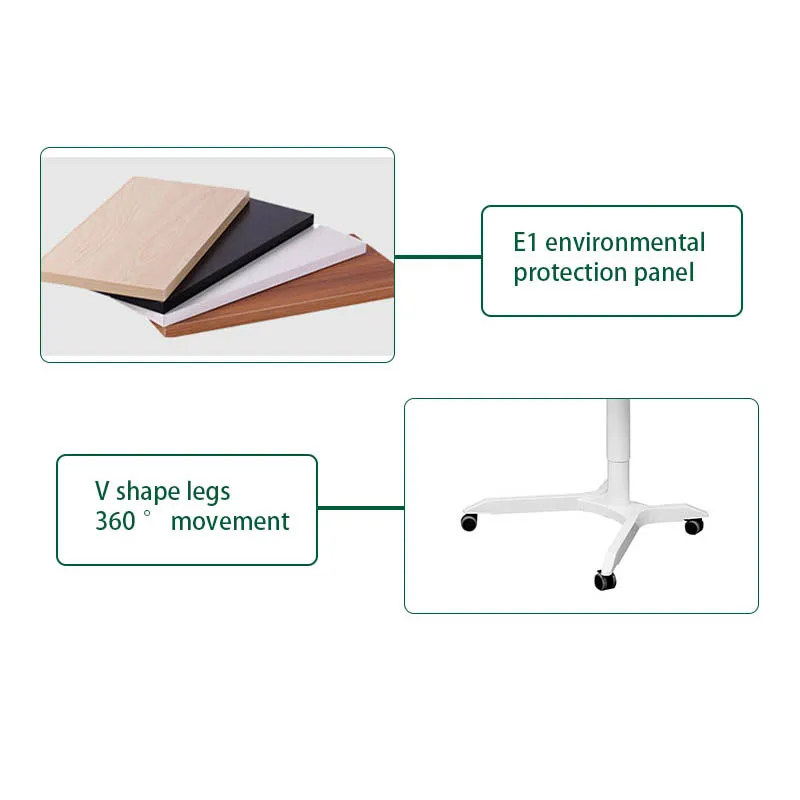 Alluminiim OEM furniture Pneumatic Height Adjustable Lifting Coffee laptop table Office Standing moving desk for office bedroom