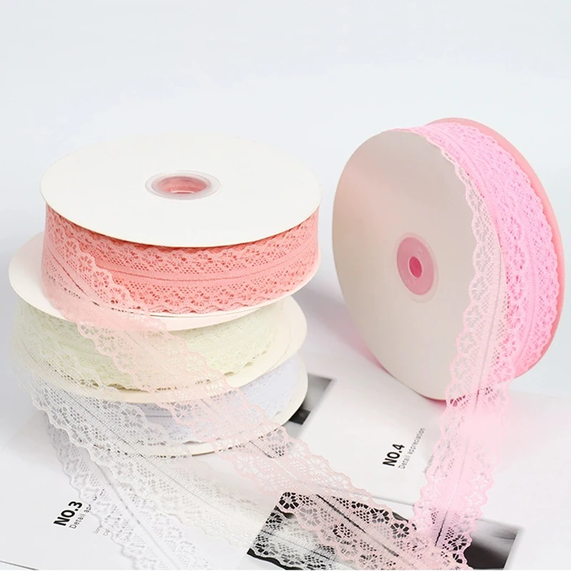 Popular 30mm wide 25 yards long wedding birthday cake decor food packaging gift wrapping lace ribbons for flower bouquet