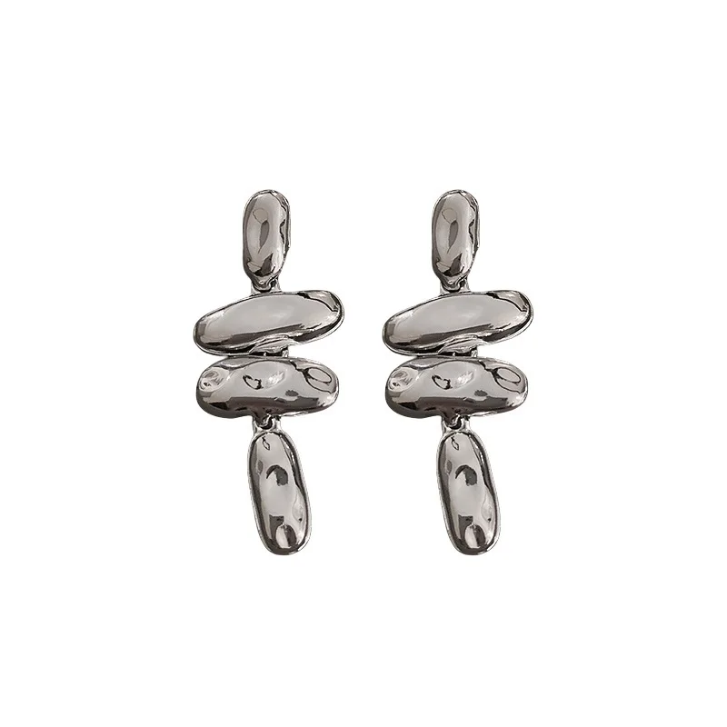 Silver Needle Mid-Ancient round Flower Tassel Earrings European and American Retro Metal Temperament Entry Wholesale for Women