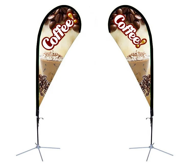 Teardrop Flag flagpole base pack in set beach flags feather flying banners Outdoor Festival Promotional Business Advertising