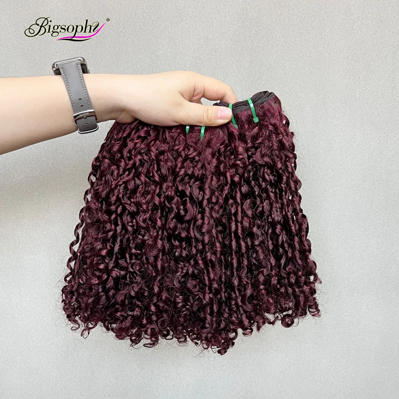 Super Double Drawn Pixie Curl Hair Brazilian Raw Virgin Cuticle Aligned Hair Bundles Funmi Human Hair Extension