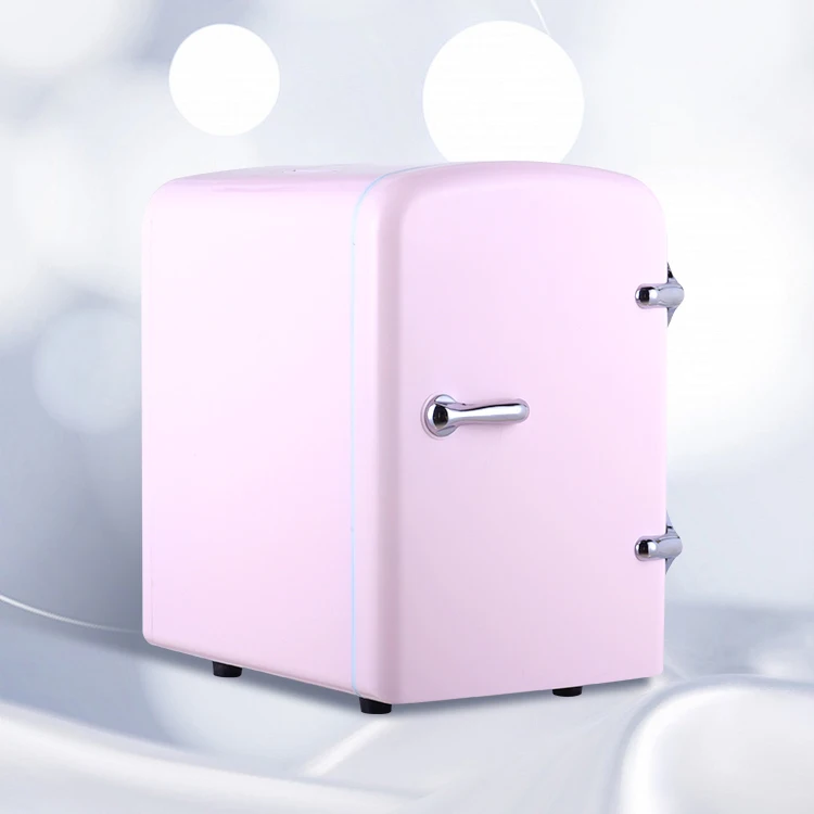 Новый экологически чистый энергоэффективный розовый 4L мини-холодильник портативный косметический мини-холодильник с ручкой