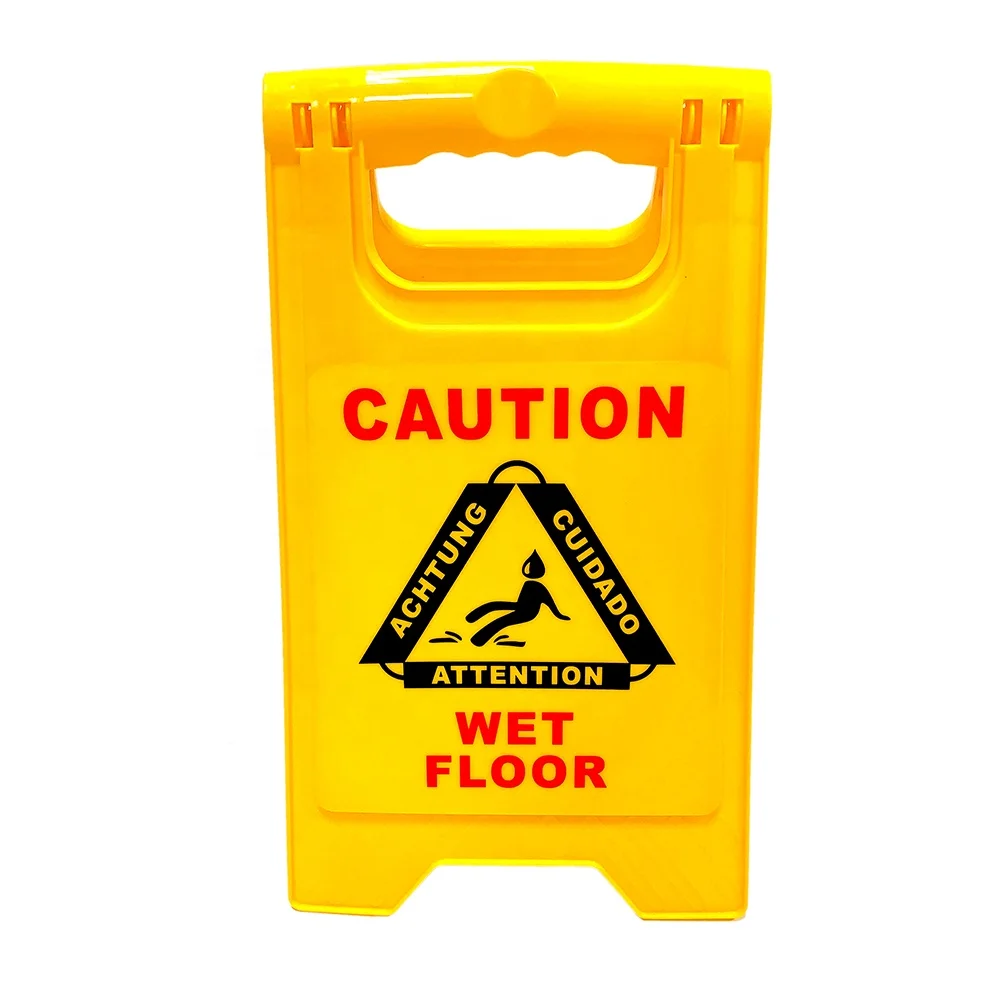 Новый маленький пластиковый желтый знак для влажного пола с рамкой из полипропилена предупреждающий безопасности