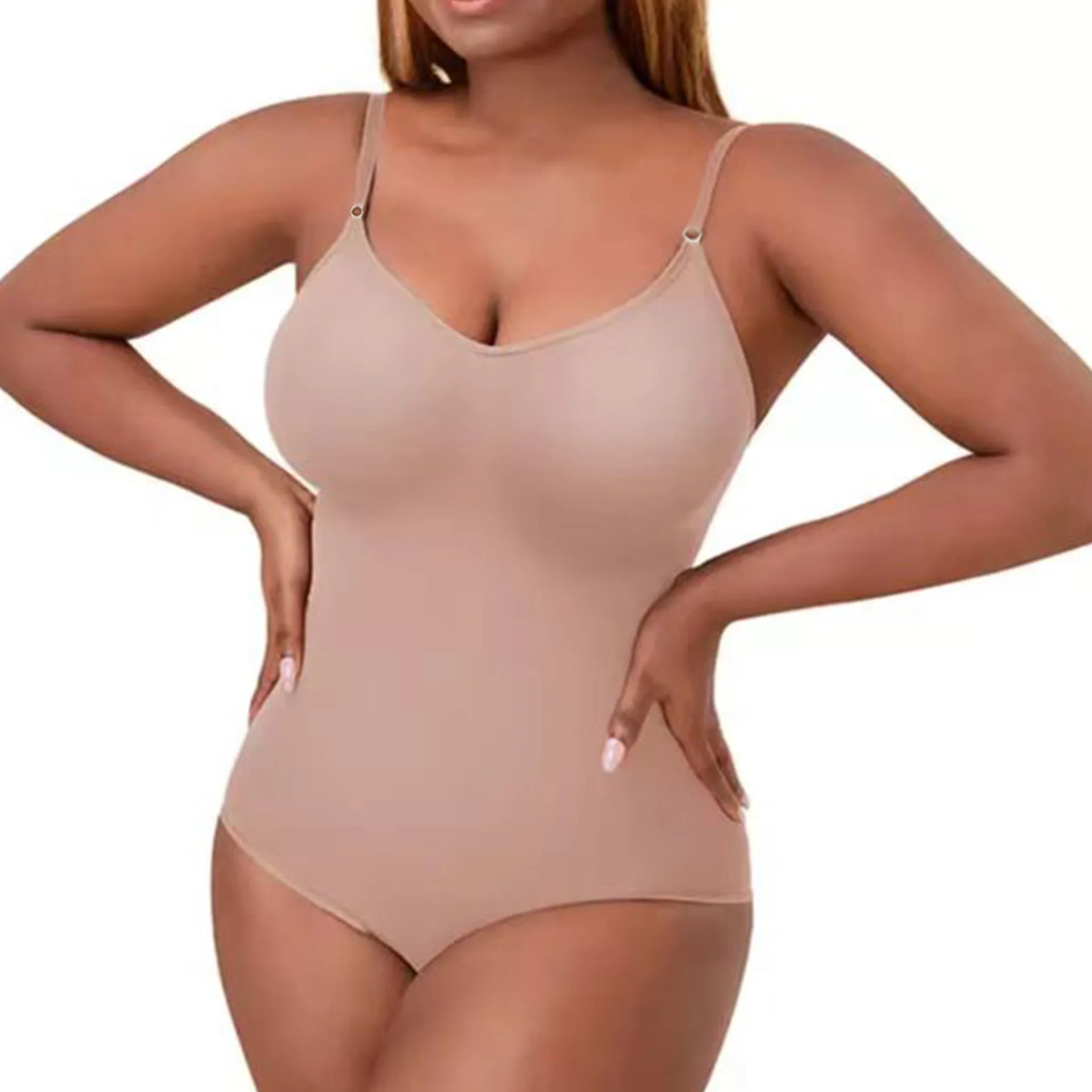 Bodysuit Shapewear for Women Tummy Control Panties Seamless Sleeveless Tops V-Neck Camisole Jumpsuit