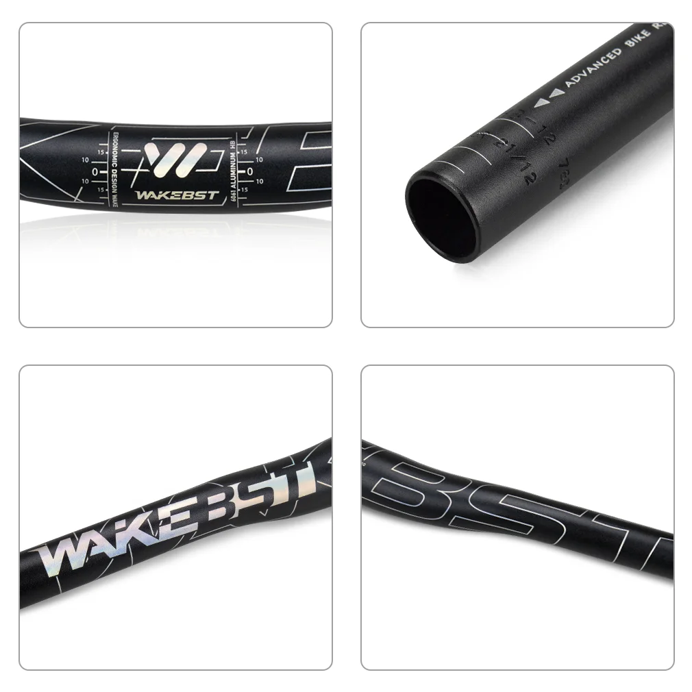 WAKE 780mm/31.8mm Bike Handlebar Color Logo Handlebar Lightweight Aluminium Alloy Bar for Mountain Bike BMX