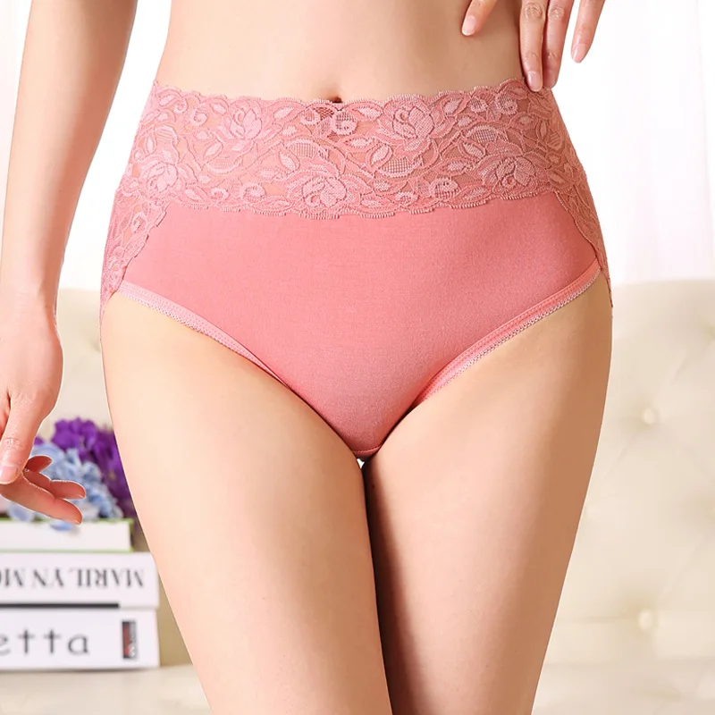 Manufacturer customized color sexy lace underwear plus size womens underwear briefs ladies big size underwear