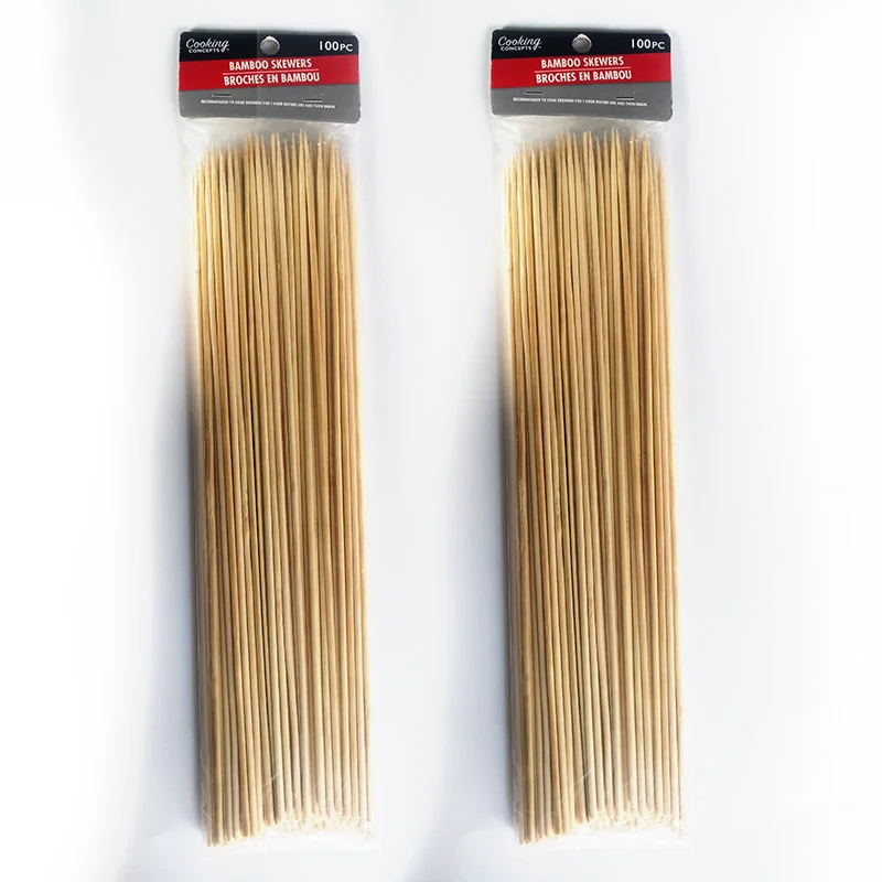 Biodegradable disposable Simple Style Design Natural Environmental Protection Skewer 250mm Disposable bamboo wooden candy sticks