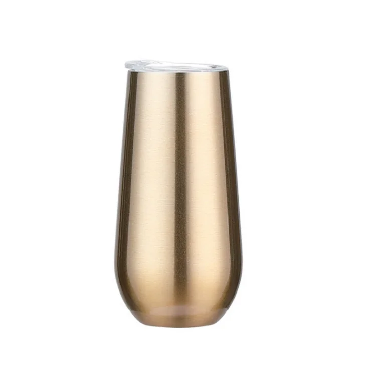 Stainless Steel Stemless Champagne Flutes Wine Tumbler Double Insulated 6oz Unbreakable Cocktail Cups