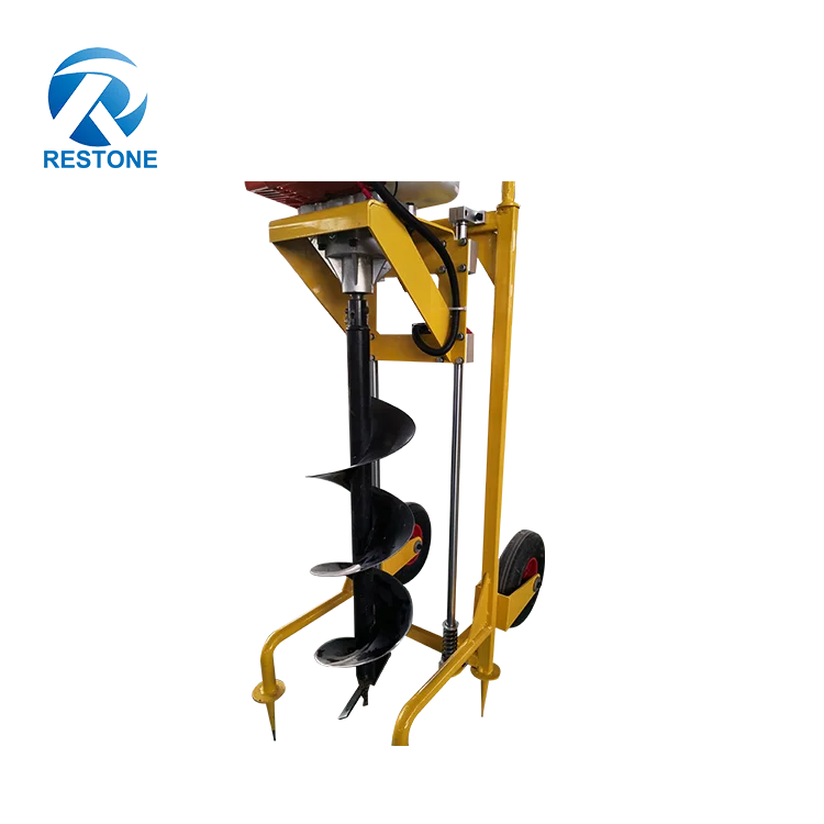 Portable Gasoline hand earth auger drill  tree planting hole digger