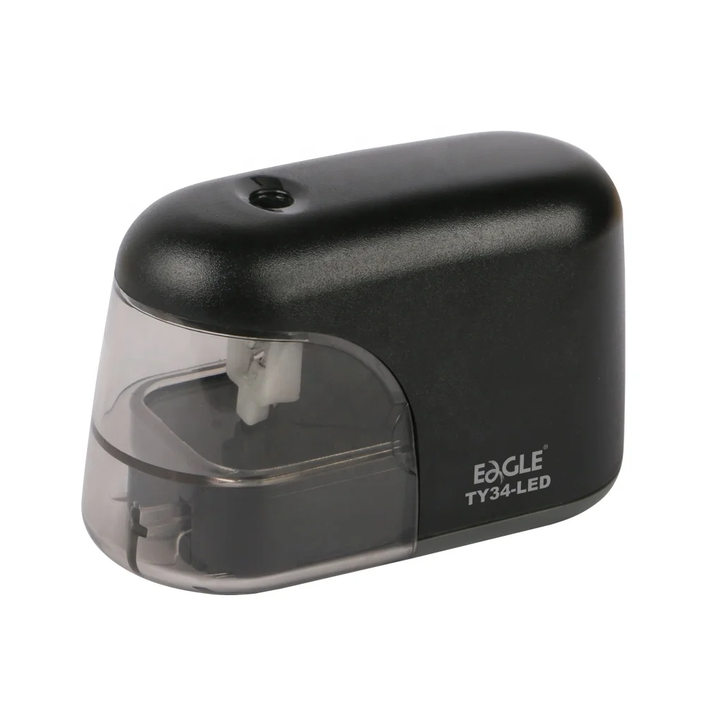 Забавная канцелярская Автоматическая точилка для карандашей со светодиодной подсветкой, электрическая точилка для офиса и школы, матовые подарки на батарейках