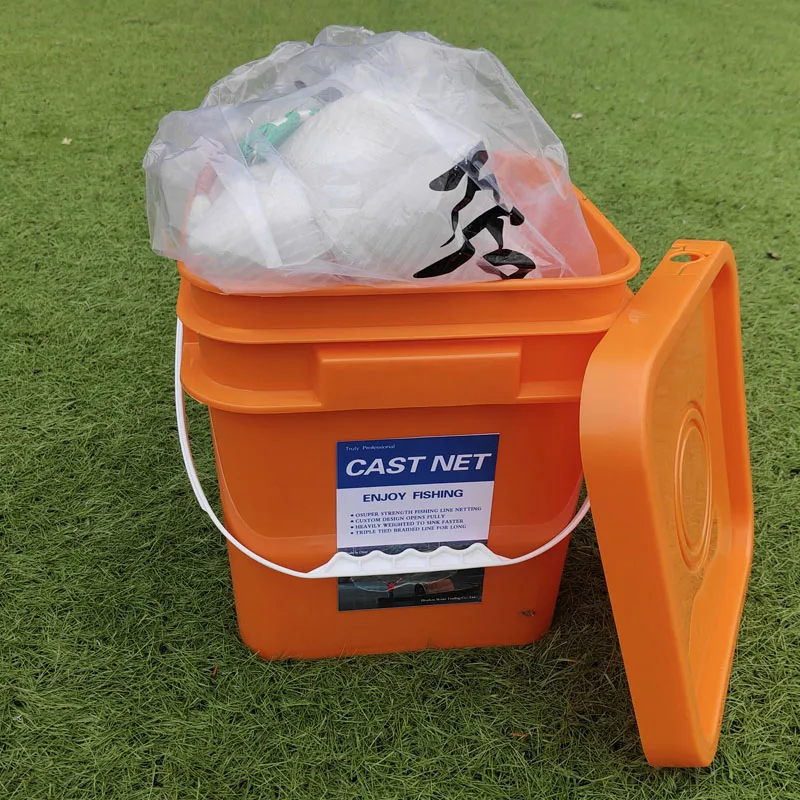 Korean Style Casting Net with Single Filament and Double Section Belt Bag Fishing Nets Product