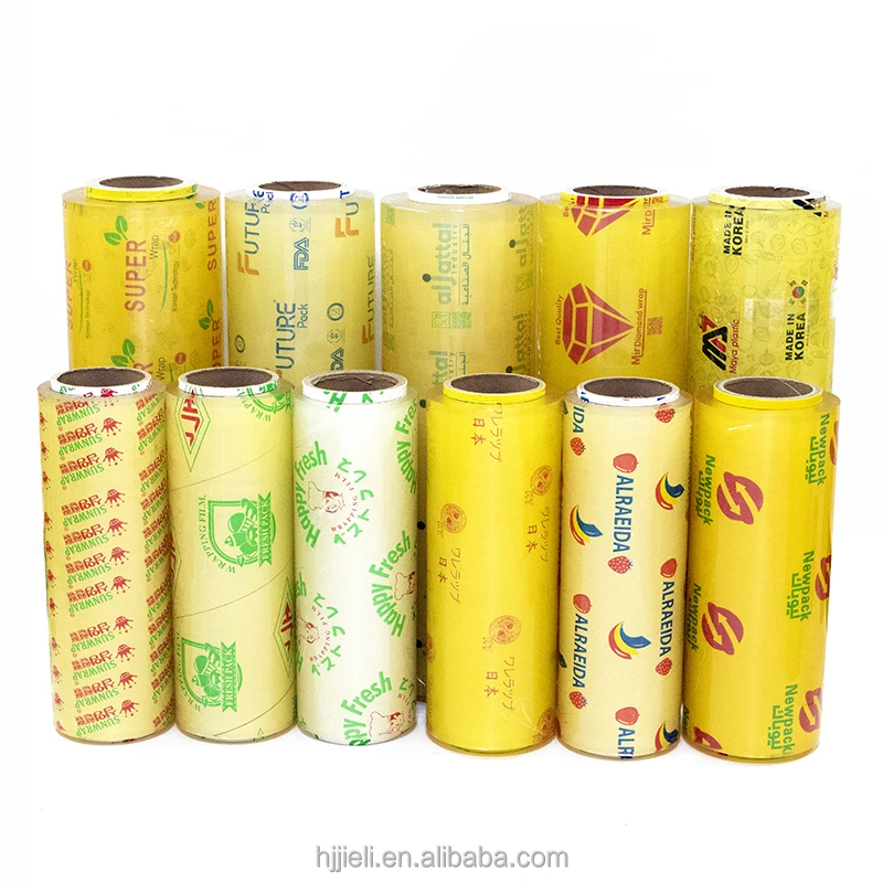 10mic Size 1500m Jumbo Roll Food Grade Pvc Cling Film Wrap Stretch Film Food Fresh Film For Meat Packing