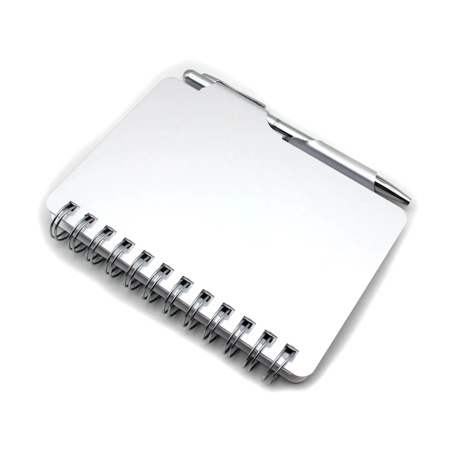 Metal Mini Pocket Cover Office Wire Spiral Journal Diary Notebook With Pen
