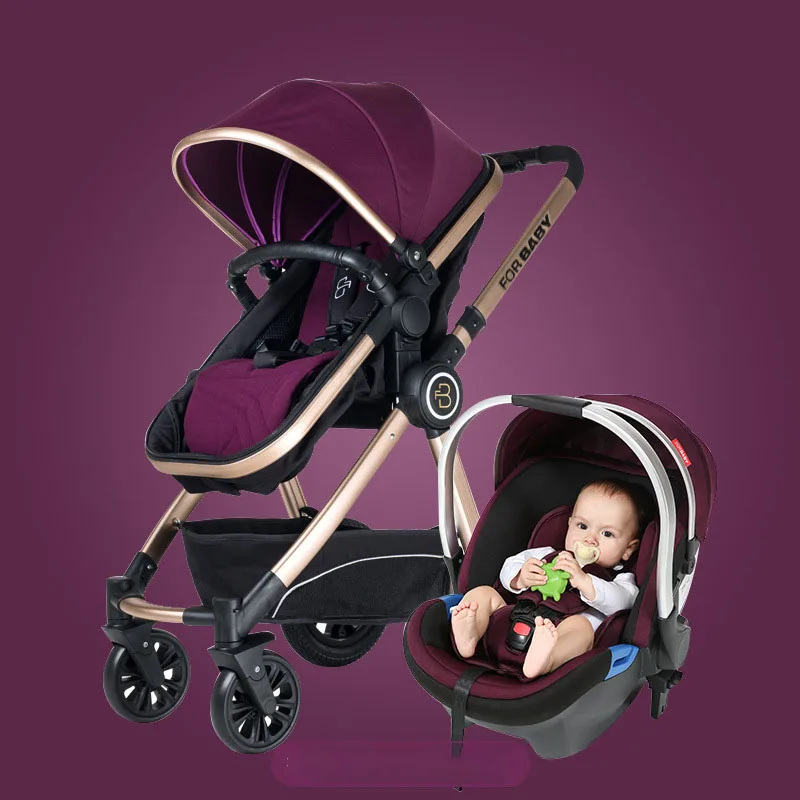 High Quality Fashionable Baby Kinderwagen 3 in 1 Compact Stroller Luxury Pram for Newborn