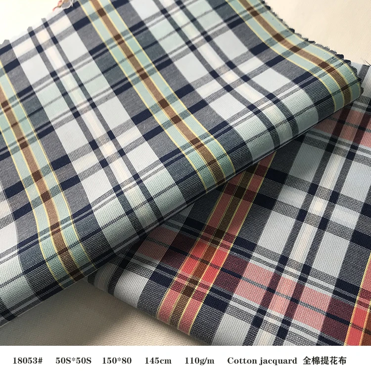 Natural organic yarn dyed tartan tissu 100 cotton woven fabric textil madras fabric for shirt