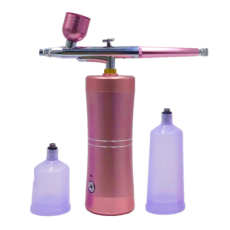 Beauty Machine Handheld Air Compressor, Airbrush Spray Gun Moisturizing Oxygen Injector
