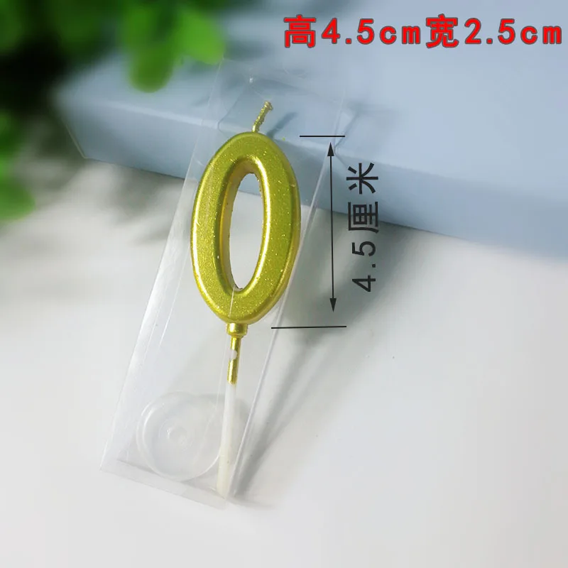 Digital Candle 0-9 Gold Smokeless Creative Birthday Party Gold Cake Number 0 to 9 Candle