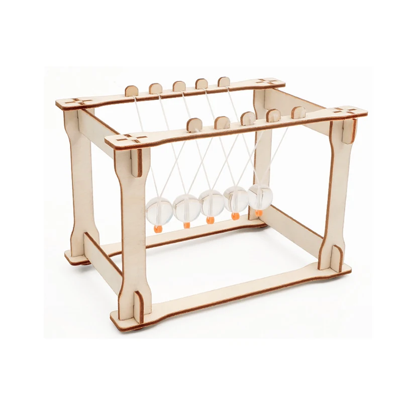 Hot Sale Wooden Newton Pendulum Model Assembly Toys Physics Experiment Kit Science Educational Kit for School