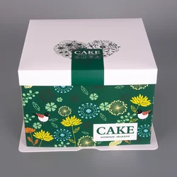 Custom Printing Eco-friendly 350g white card Food Grade Cake Boxes Packaging