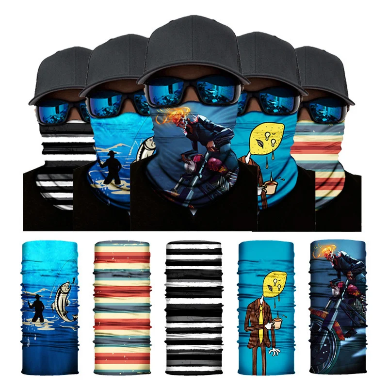 Sunscreen Outdoor Magic Elastic Tube Face Scarf Cover Sport Cycling Cooling Polyester Neck Gaiter Bandana