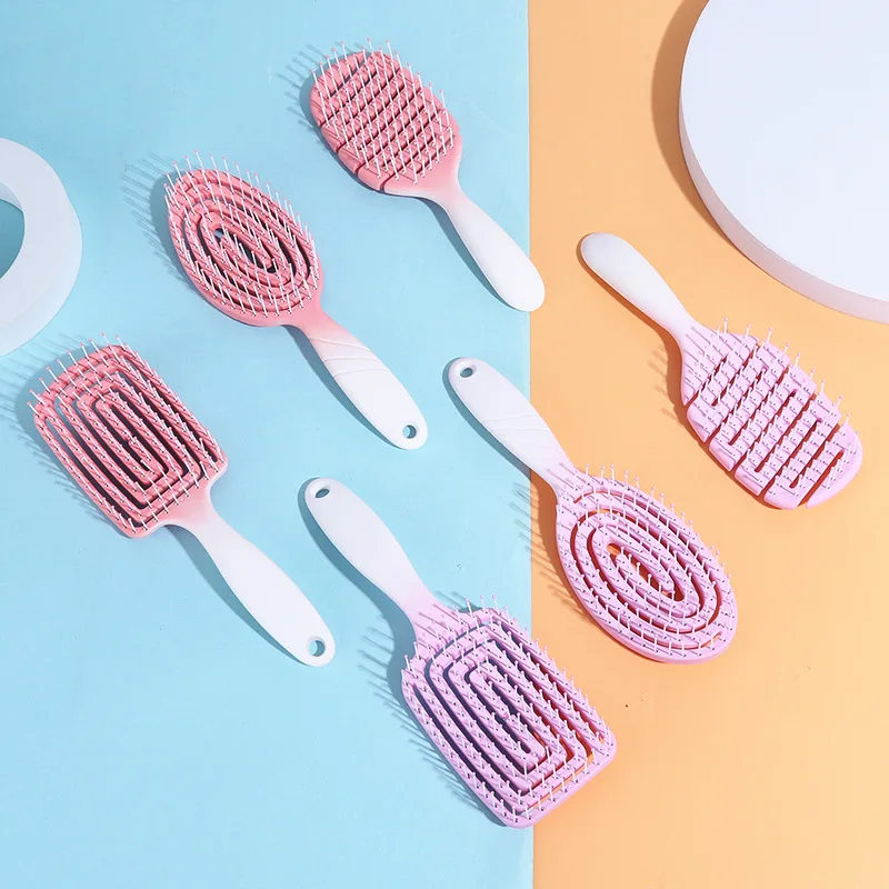 ZONZHU Plastic Salon Hollow Mesh Comb Paddle Massage Hair Comb Soft Teeth Hair Comb Soft Teeth Hair Brush