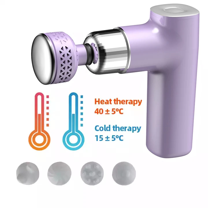 Pocketsize massager white hot cold function portable body vibration massage gun