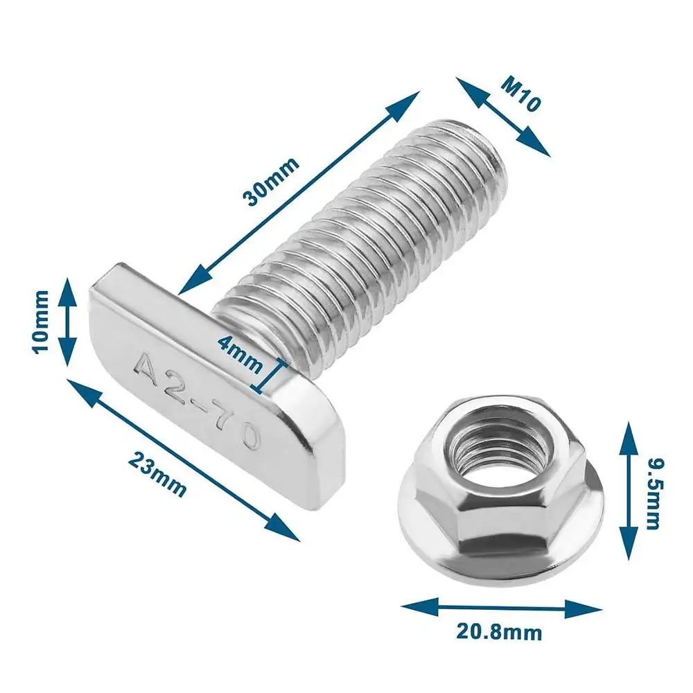 TOBO Fastener T-Head Hammer Screw T-Bolt 18-8 Stainless Steel SS304 A2-70 & SS316 for Bolts