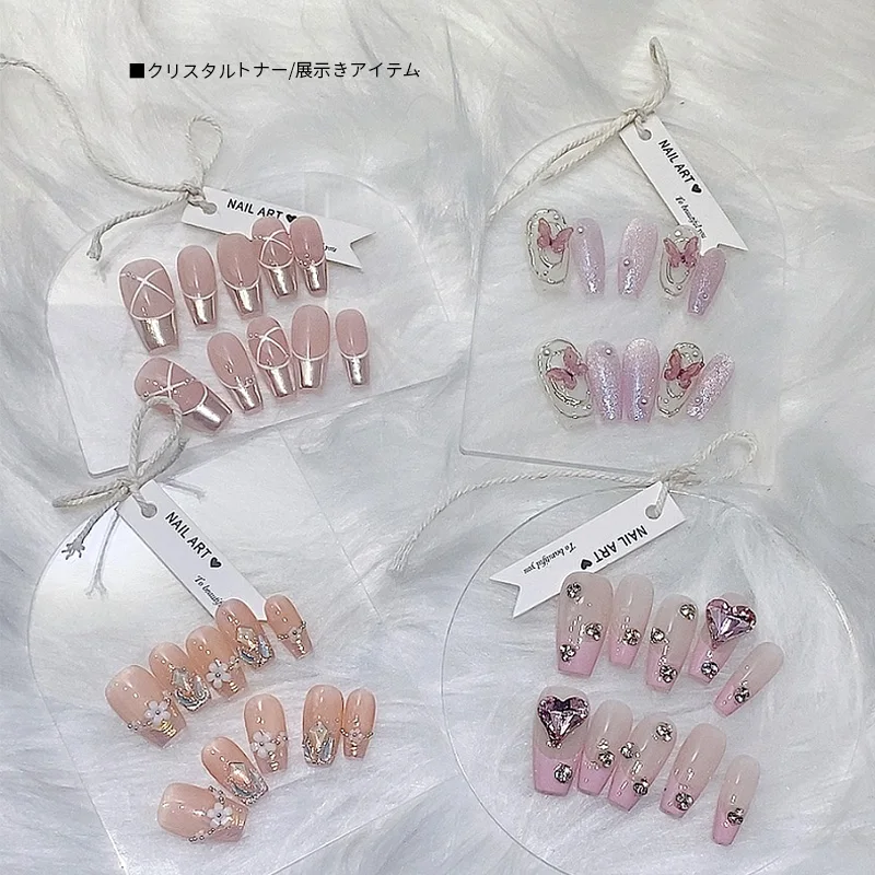 TSZS Square Oval Ribbon Display Boards Acrylic Nail Art False Tip Display Board Press on Nail Tips Transparent Exhibition Board