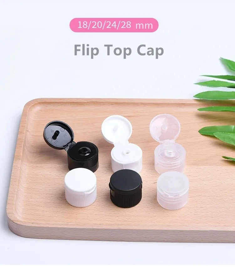 Wholesale 18/410 20/410 24/410 28/410 Black White Clear Plastic Flip Top Cap for PET Bottles Lids Bottle Caps Closures