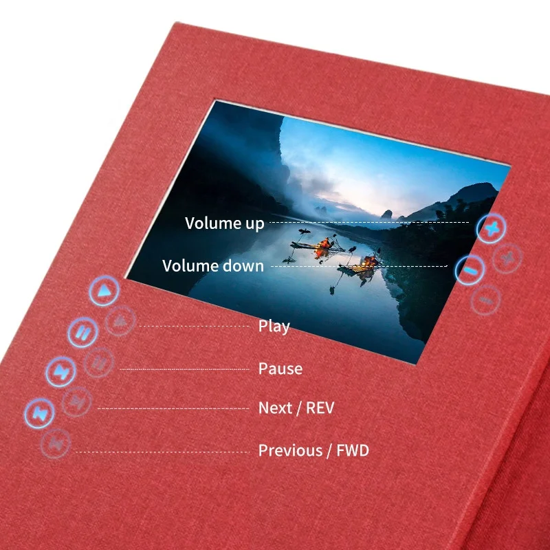 7 inch LCD MP4 player File Folder Luxury Leather Document Agenda Custom A4 Folders with Logo