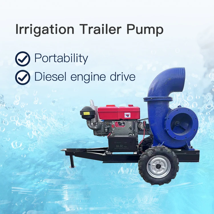 farm irrigation diesel water pump 6 8 inch industrial irrigation diesel pump tractor diesel water pump with trailer