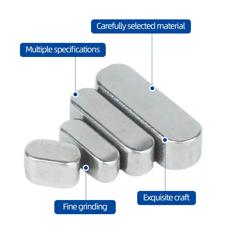 All Sizes Stainless Steel DIN6885 GB1096 Type A Double Round End Shaft Flat Parallel keys