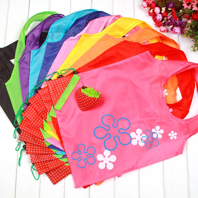 Reusable Polyester Grocery Fold Tote Bag Foldable Folding Shopping Bag Polyester