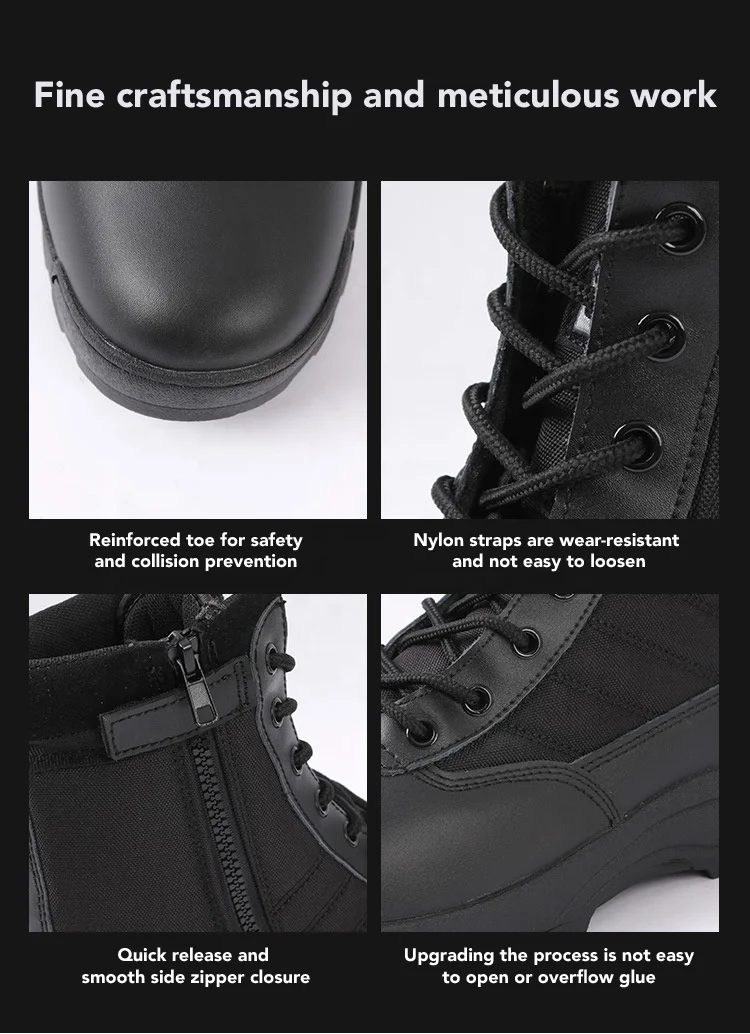 CUSTOM High Ankle Men Boots Army Green Outdoor Training Gear Black Leather Combat Suede Desert Tactical Boots