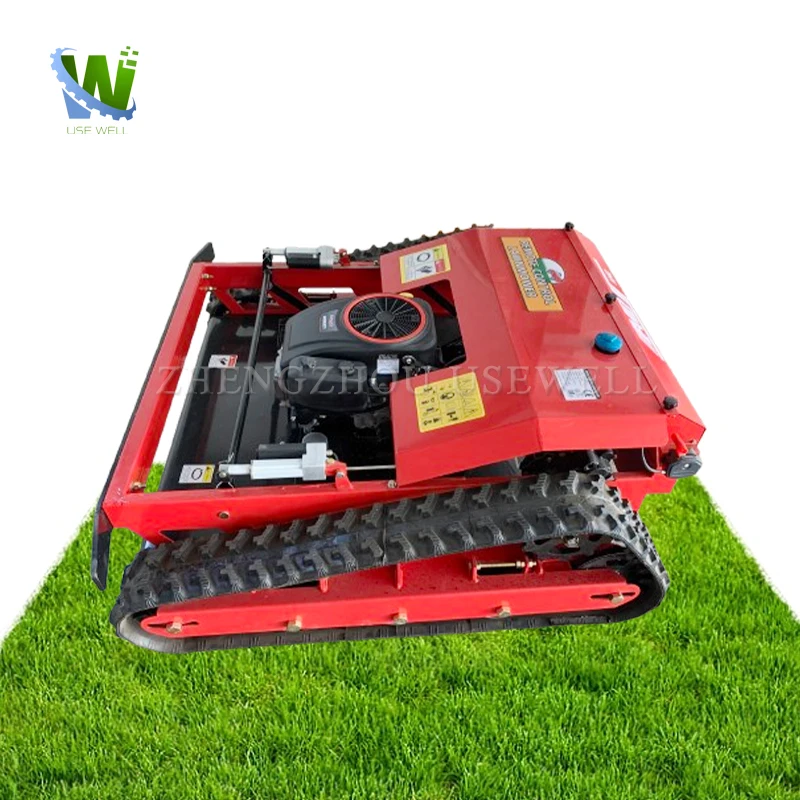 Self Propelled Crawler Garden Mowers Lawn Rotary Tracked Terrain Small Remote Control Cutting Grass Gasoline Lawn Mowers