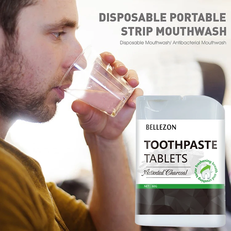 Wholesale Charcoal Fresh Breath Teeth Whitening Toothpaste Tablets Travel Toothpaste