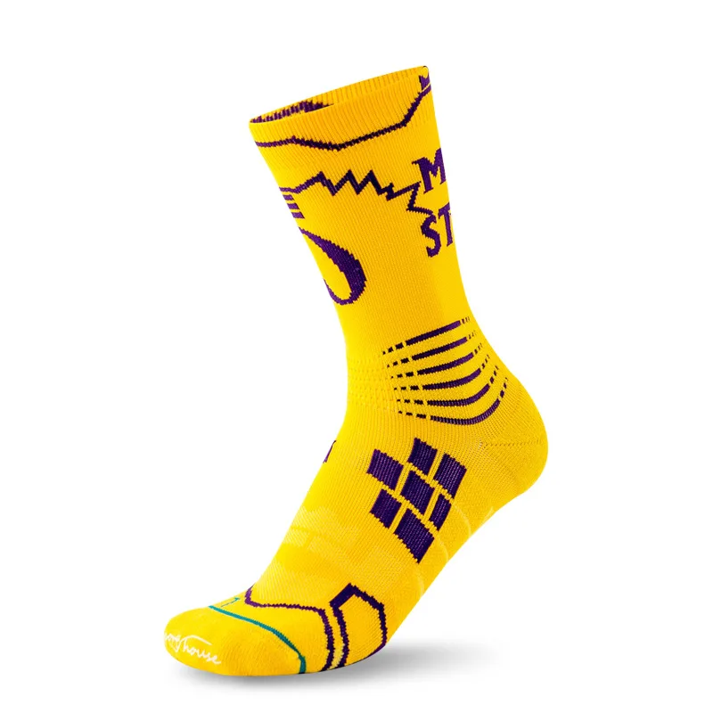 Custom Logo Outdoor Sport Elite Socks Nylon Crew Breathable Basketball Socks For Men
