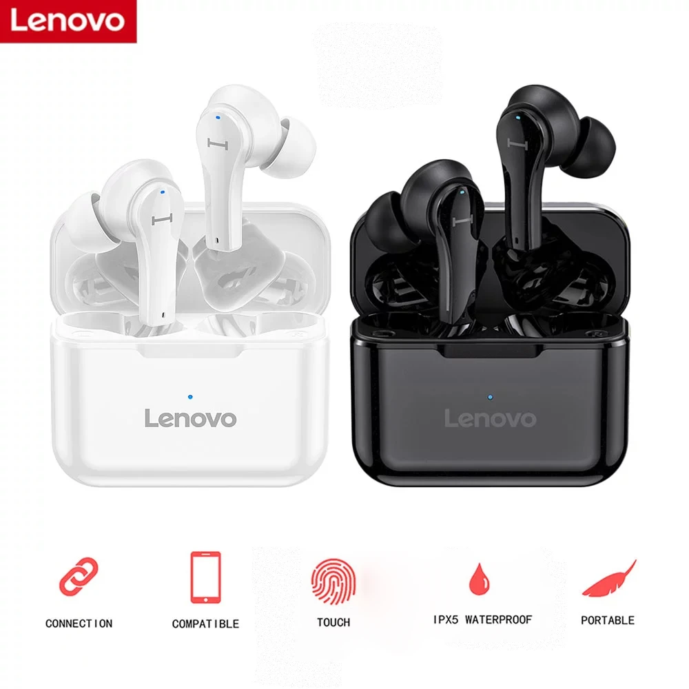 Original Lenovo QT82 Ture Wireless BT Headphones Earphone Touch Control Hifi Stereo Gaming Sports Waterproof Headset