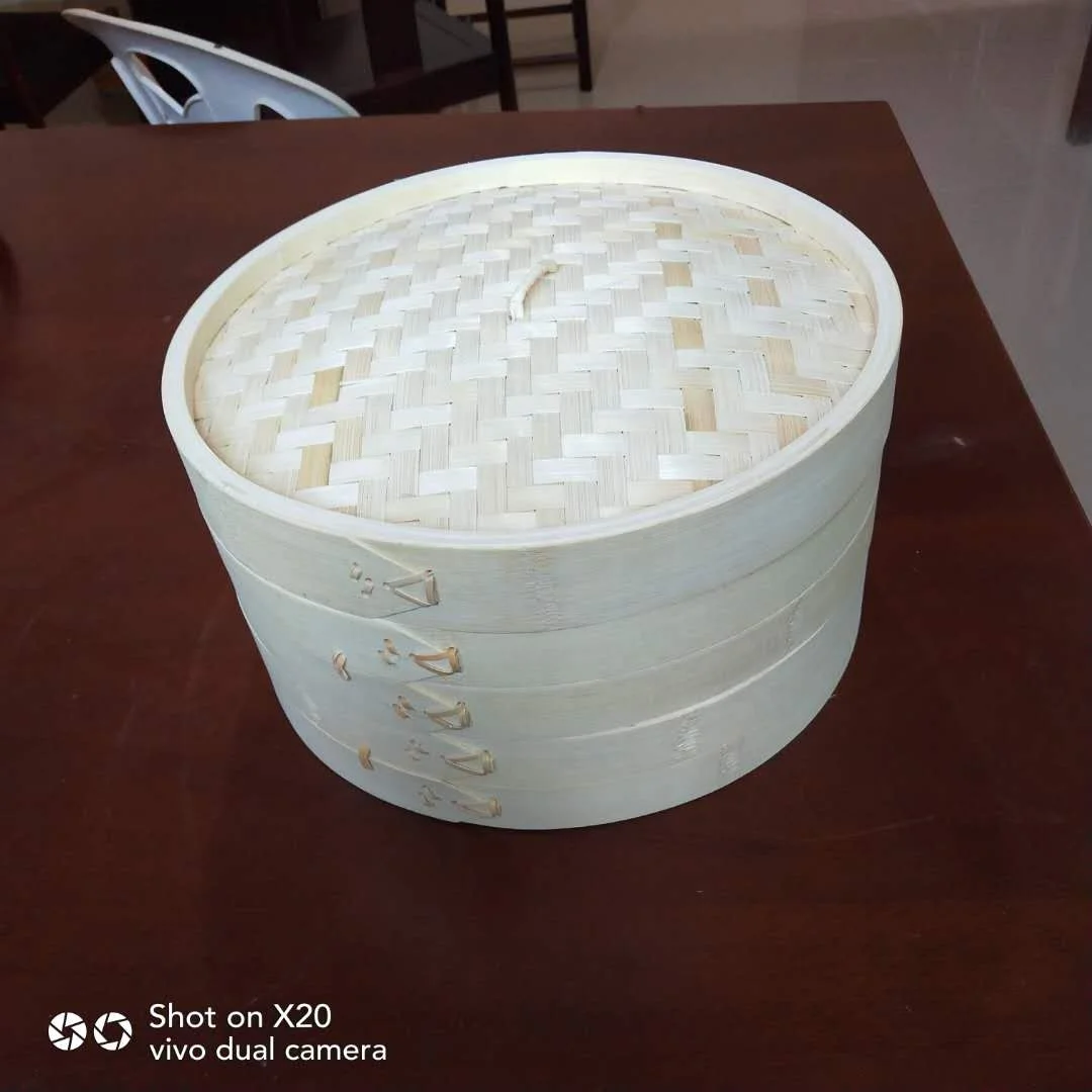 10 дюймов Бамбуковая решетка для варки на 2 яруса бамбуковая корзина еды пароварки