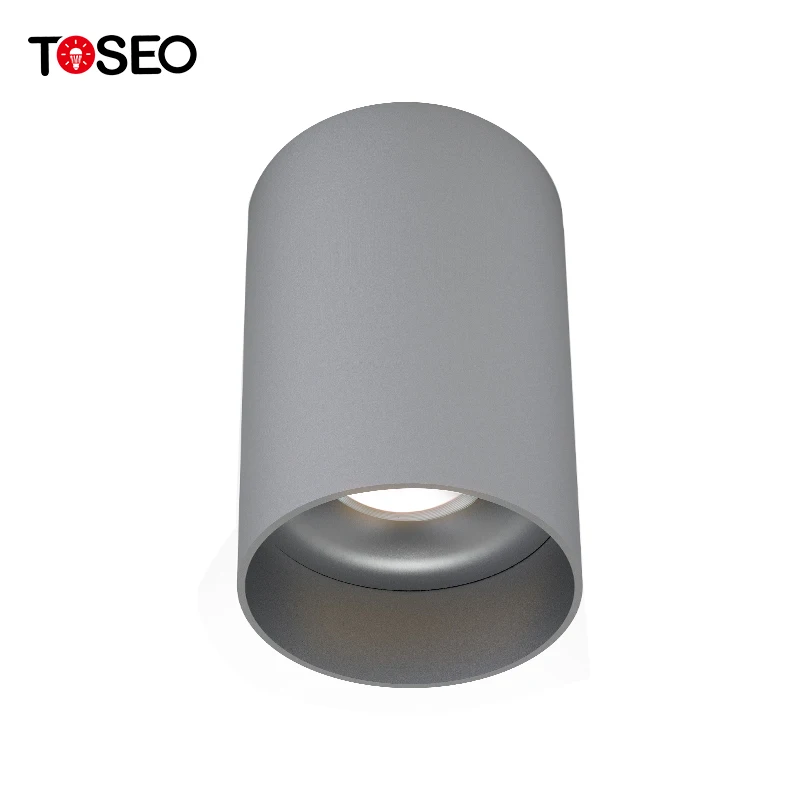 Cylinder Gu10 Commercial Spotlight 7W Sand Black Adjustable Surface Mounted Downlight
