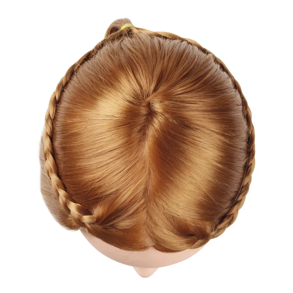 Gold and Black Color Training Head with 18 to 30 inch Synthetic Hair Manikin Mannequin Heads for Barber and Salon