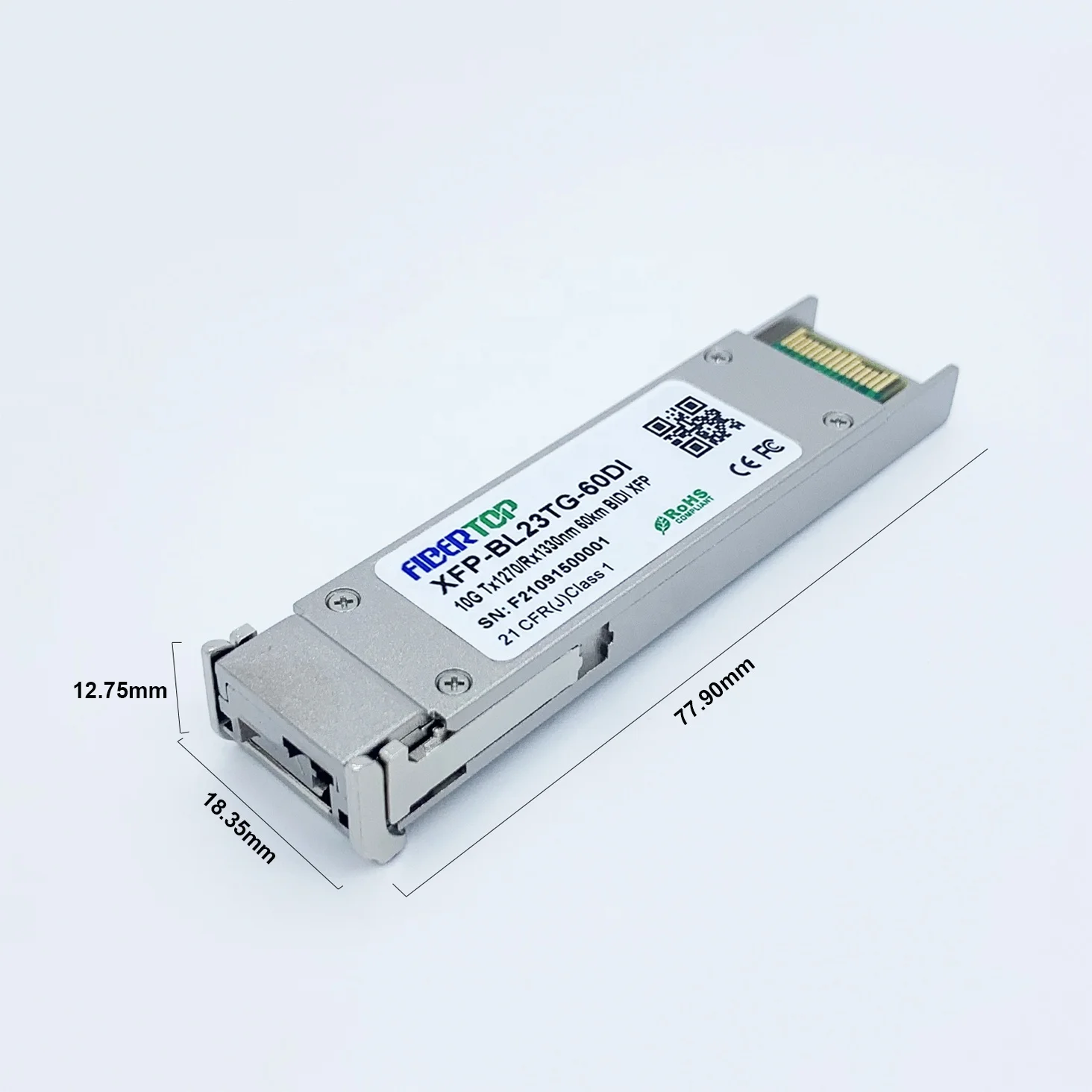 Fibertop XFP 10GBASE-BX BiDi 1270nm-TX/1330nm-RX 60 км для можжевельника сети EX-XFP-10GE-BX23-60 модуль приемопередатчика