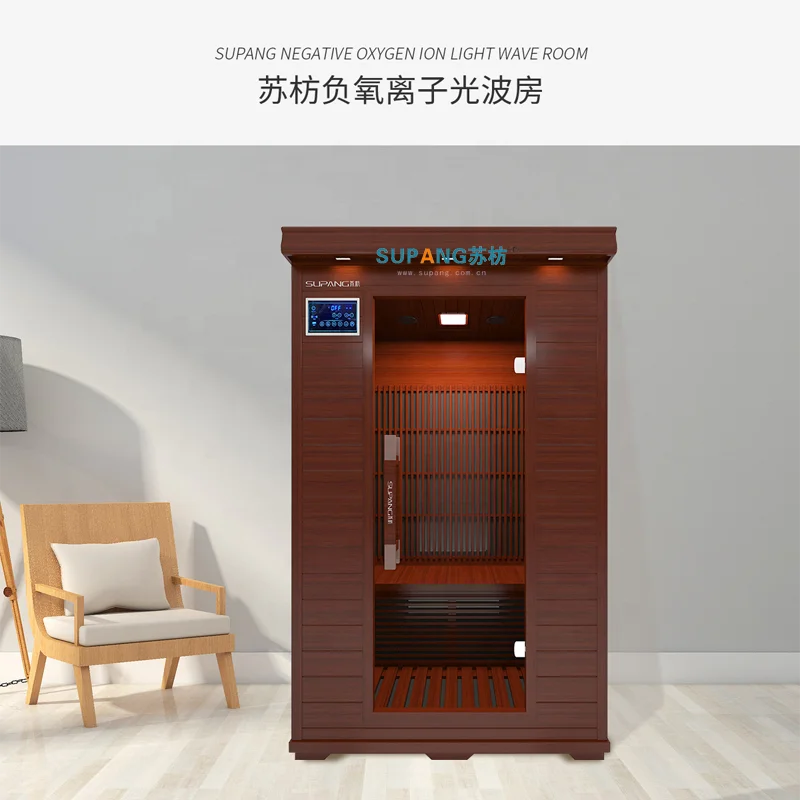 2 Person size red cedar with infrared heater for sale wooden solid wood sauna room