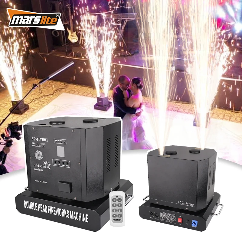Marslite 1300w dual head rotation spinning cold spark machine wedding party cold spark machine