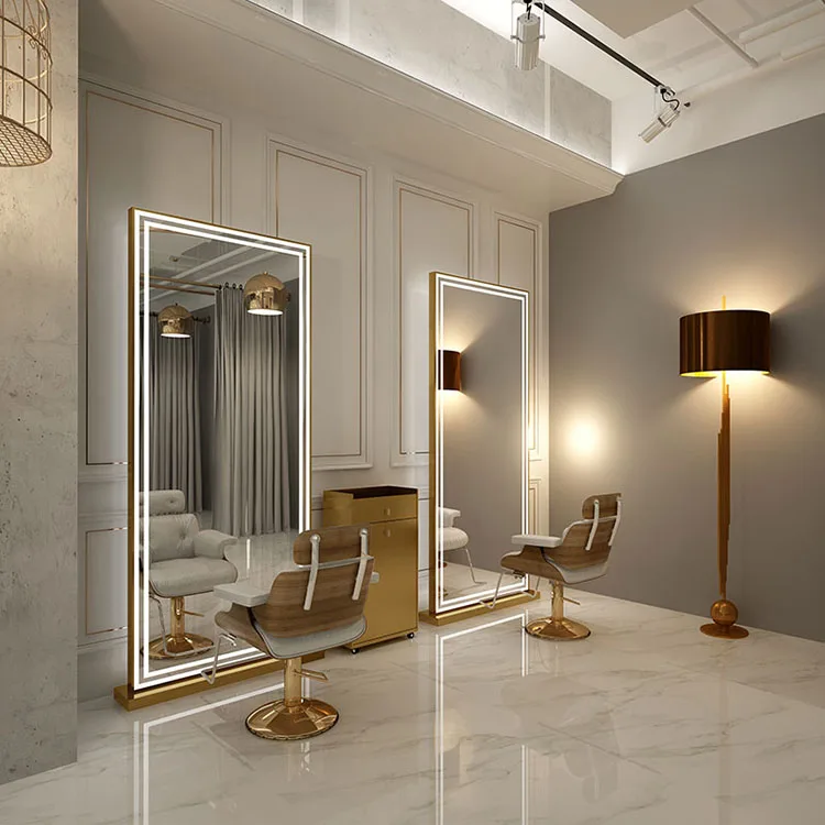 CE/IP44/ROSH certificated large size metal frame salon mirror decorative wall mirror